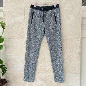 Ambiance Gray Jogger Pants Women’s Small Faux Leather Trim